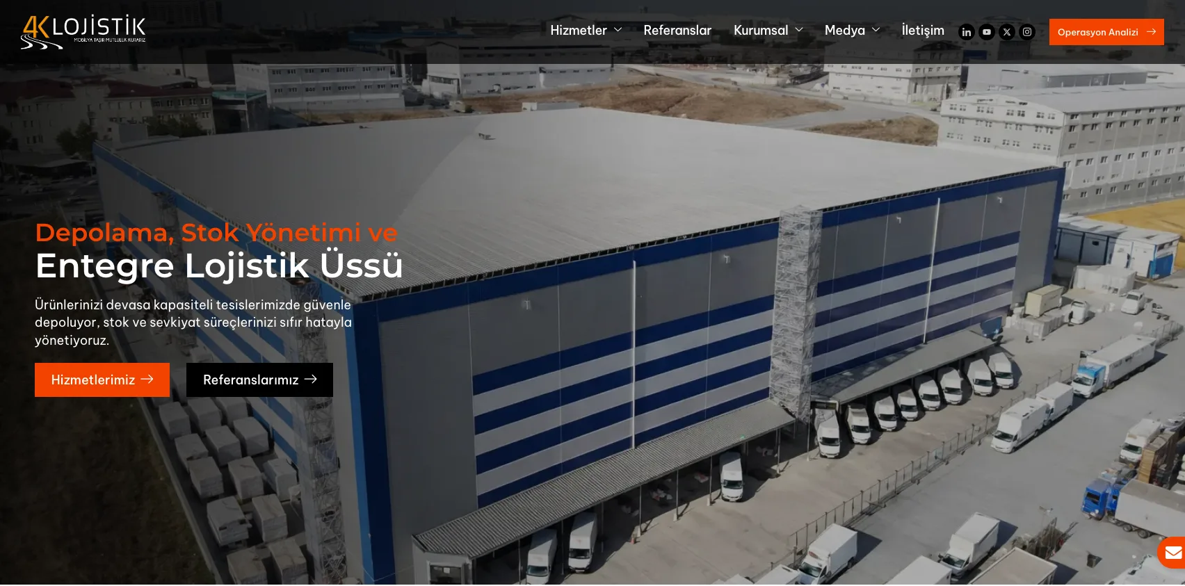 4K Lojistik web sitesi — ekran görüntüsü