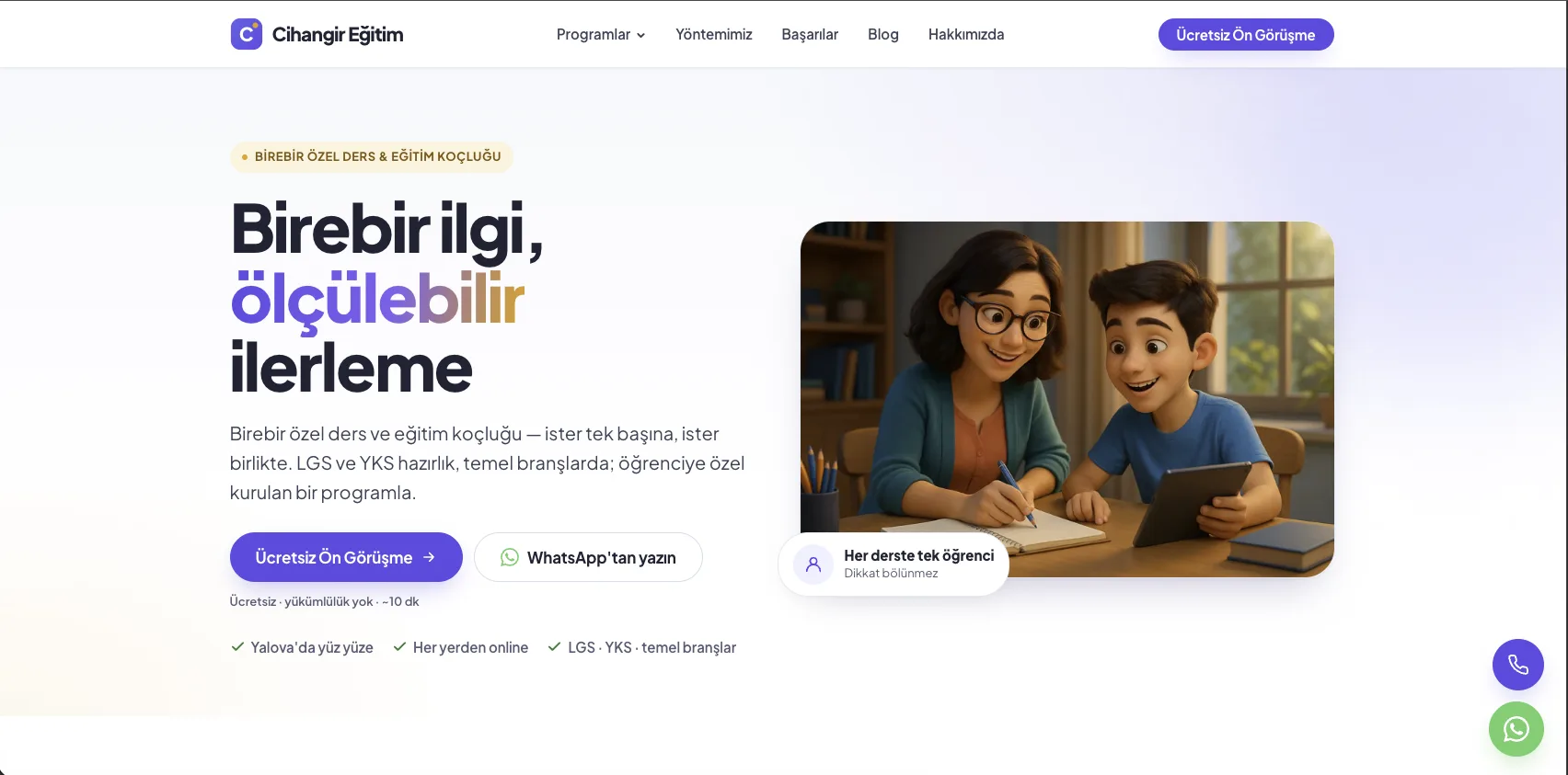Cihangir Eğitim — canlı web sitesi