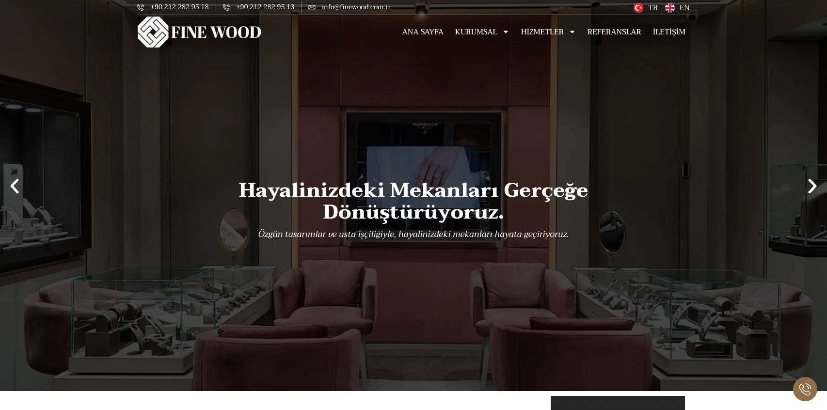 Fine Wood web sitesi — ekran görüntüsü